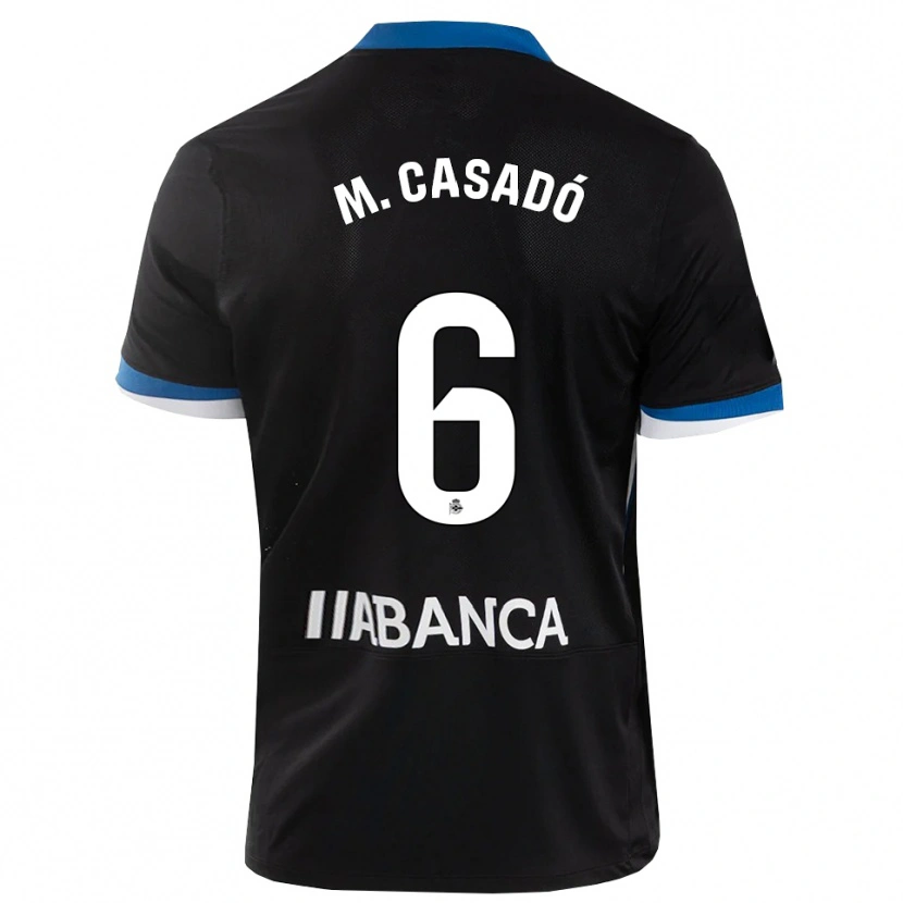 Danxen Mujer Camiseta Marc Casadó #6 Negro Azul Blanco 2ª Equipación 2026/27 La Camisa