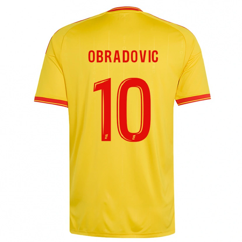 Danxen Mujer Camiseta Ognjen Obradovic #10 Oro Naranja Rojo 1ª Equipación 2026/27 La Camisa