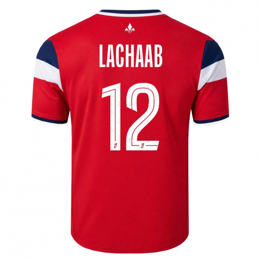 Danxen Mujer Camiseta Younes Lachaab #12 Rojo Blanco Azul Real 1ª Equipación 2026/27 La Camisa