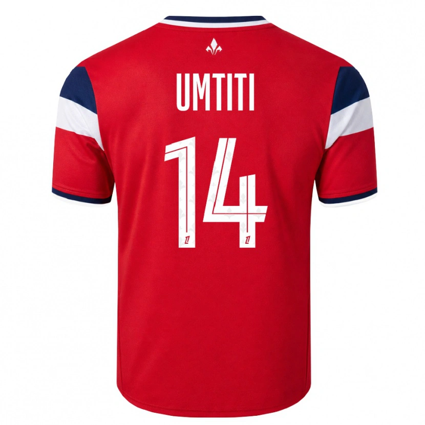 Danxen Mujer Camiseta Samuel Umtiti #14 Rojo Blanco Azul Real 1ª Equipación 2026/27 La Camisa