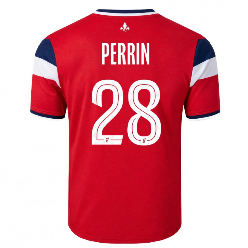 Danxen Mujer Camiseta Gaëtan Perrin #28 Rojo Blanco Azul Real 1ª Equipación 2026/27 La Camisa