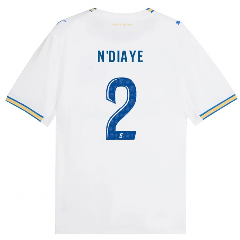 Danxen Mujer Camiseta Osmane N'diaye #2 Azul Lanzador Blanco 1ª Equipación 2026/27 La Camisa