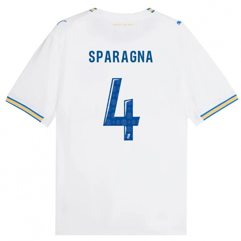 Danxen Mujer Camiseta Stéphane Sparagna #4 Azul Lanzador Blanco 1ª Equipación 2026/27 La Camisa