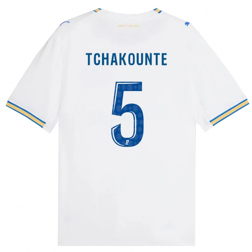 Danxen Mujer Camiseta Annaëlle Tchakounté #5 Azul Lanzador Blanco 1ª Equipación 2026/27 La Camisa