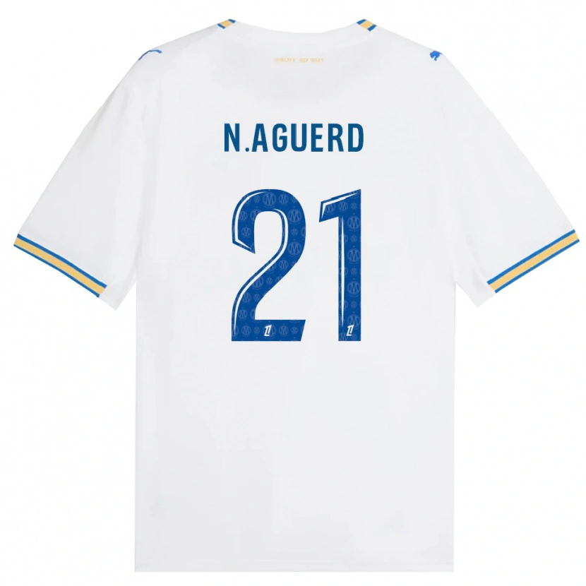 Danxen Mujer Camiseta Nayef Aguerd #21 Azul Lanzador Blanco 1ª Equipación 2026/27 La Camisa