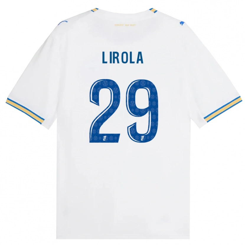 Danxen Mujer Camiseta Pol Lirola #29 Azul Lanzador Blanco 1ª Equipación 2026/27 La Camisa