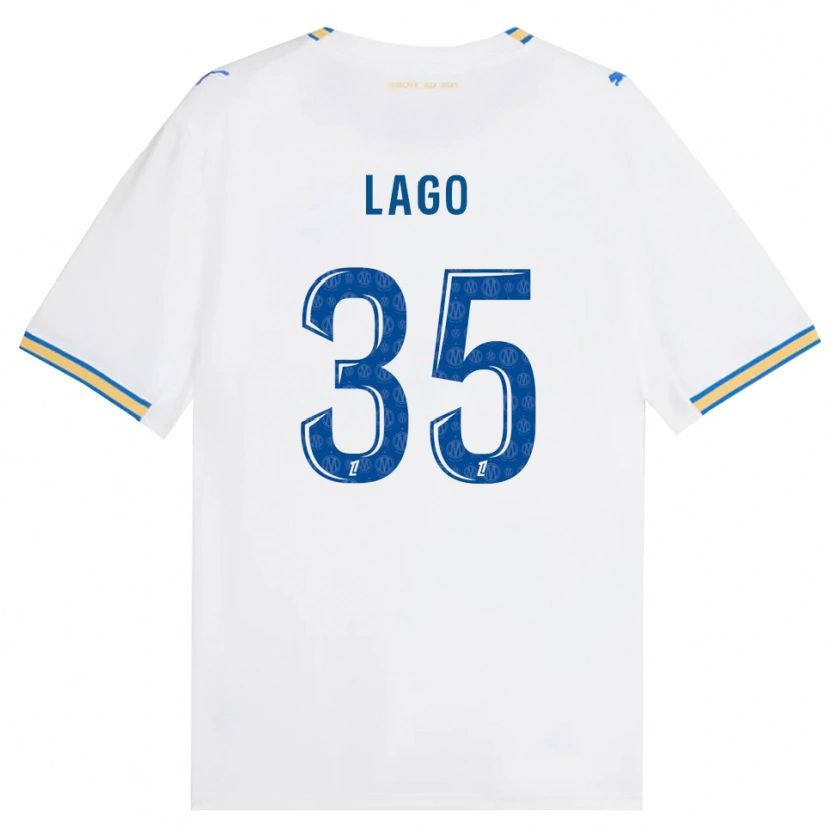 Danxen Mujer Camiseta Ange Lago #35 Azul Lanzador Blanco 1ª Equipación 2026/27 La Camisa