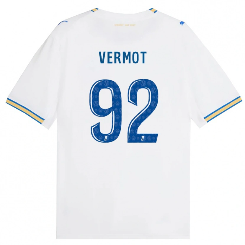 Danxen Mujer Camiseta Théo Vermot #92 Azul Lanzador Blanco 1ª Equipación 2026/27 La Camisa