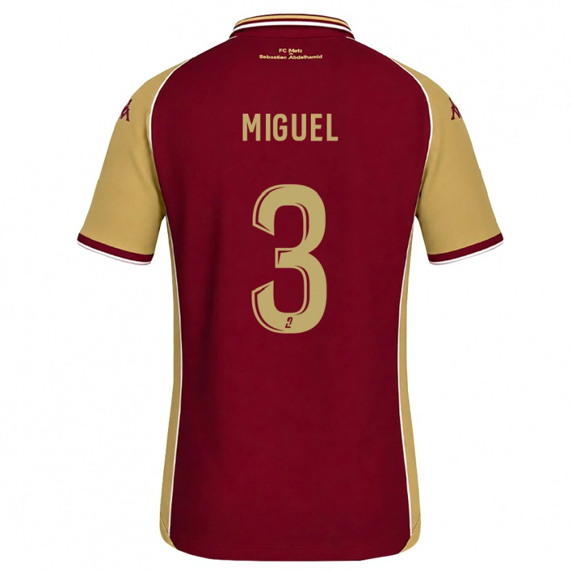 Danxen Mujer Camiseta Florian Miguel #3 Dorado Rojo Oscuro 1ª Equipación 2026/27 La Camisa