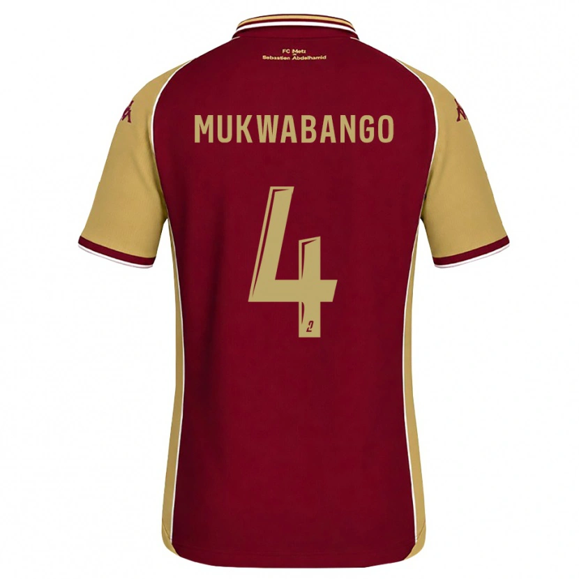 Danxen Mujer Camiseta Bénit Mukwabango #4 Dorado Rojo Oscuro 1ª Equipación 2026/27 La Camisa