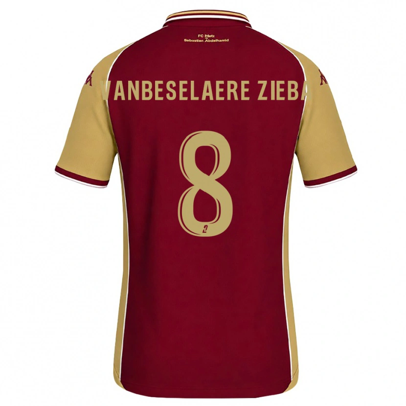Danxen Mujer Camiseta Vadim Vanbeselaere Zieba #8 Dorado Rojo Oscuro 1ª Equipación 2026/27 La Camisa