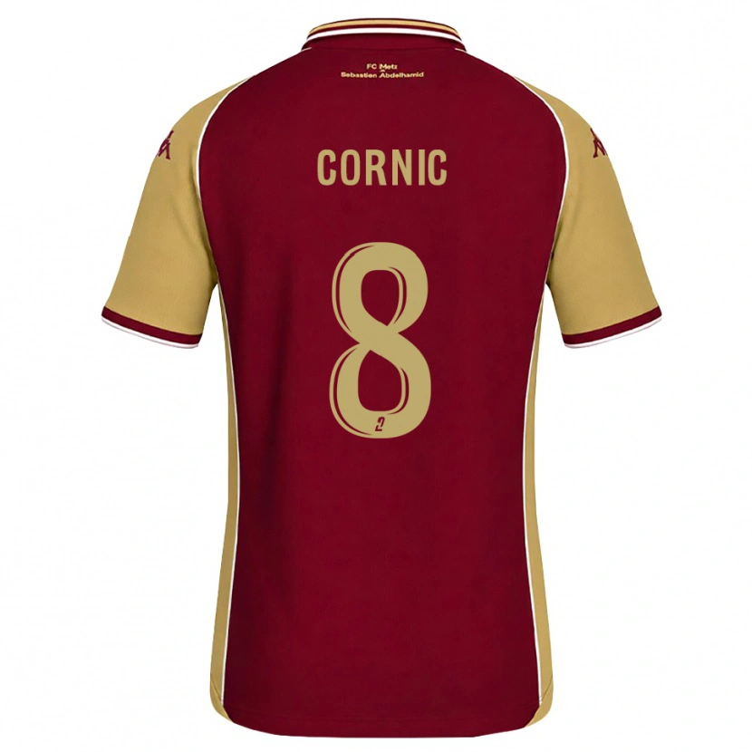 Danxen Mujer Camiseta Andréa Cornic #8 Dorado Rojo Oscuro 1ª Equipación 2026/27 La Camisa