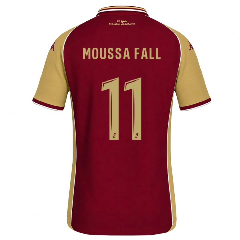 Danxen Mujer Camiseta Pape Moussa Fall #11 Dorado Rojo Oscuro 1ª Equipación 2026/27 La Camisa