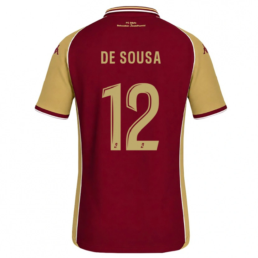Danxen Mujer Camiseta Jackson De Sousa #12 Dorado Rojo Oscuro 1ª Equipación 2026/27 La Camisa