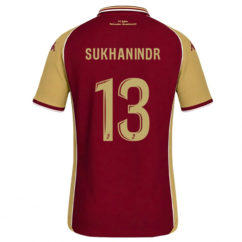 Danxen Mujer Camiseta Suparith Sukhanindr #13 Dorado Rojo Oscuro 1ª Equipación 2026/27 La Camisa