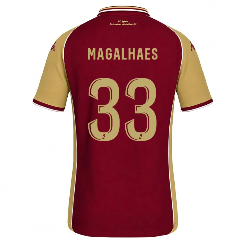 Danxen Mujer Camiseta Manon Magalhaes #33 Dorado Rojo Oscuro 1ª Equipación 2026/27 La Camisa