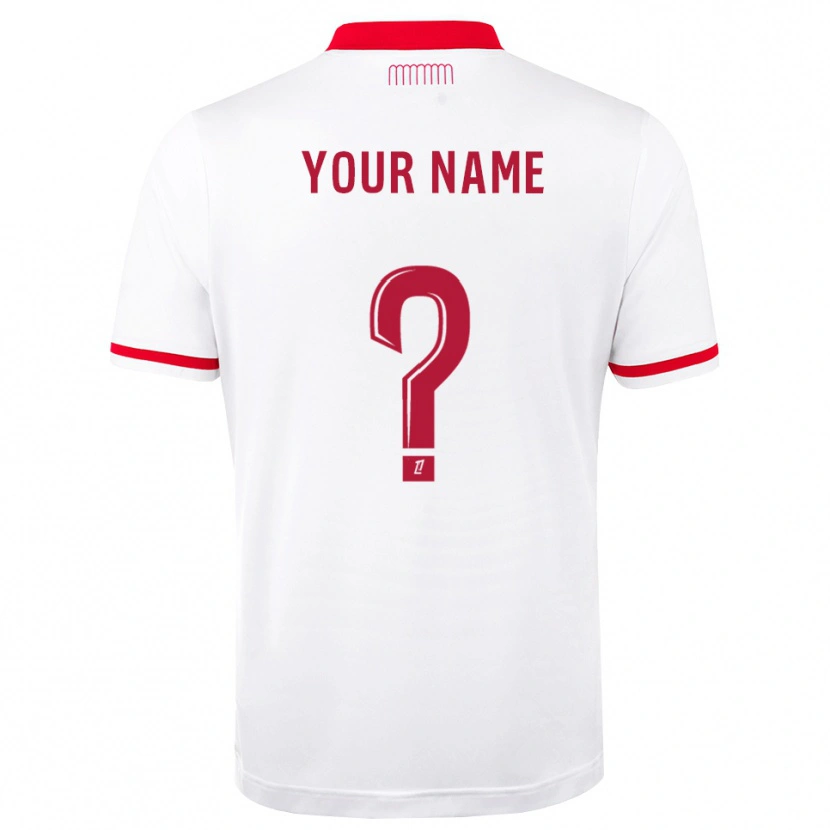 Danxen Mujer Camiseta Su Nombre #0 Rojo Blanco 1ª Equipación 2026/27 La Camisa