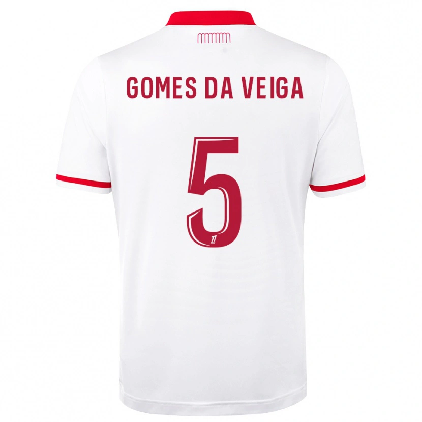 Danxen Mujer Camiseta Melvin Gomes #5 Rojo Blanco 1ª Equipación 2026/27 La Camisa