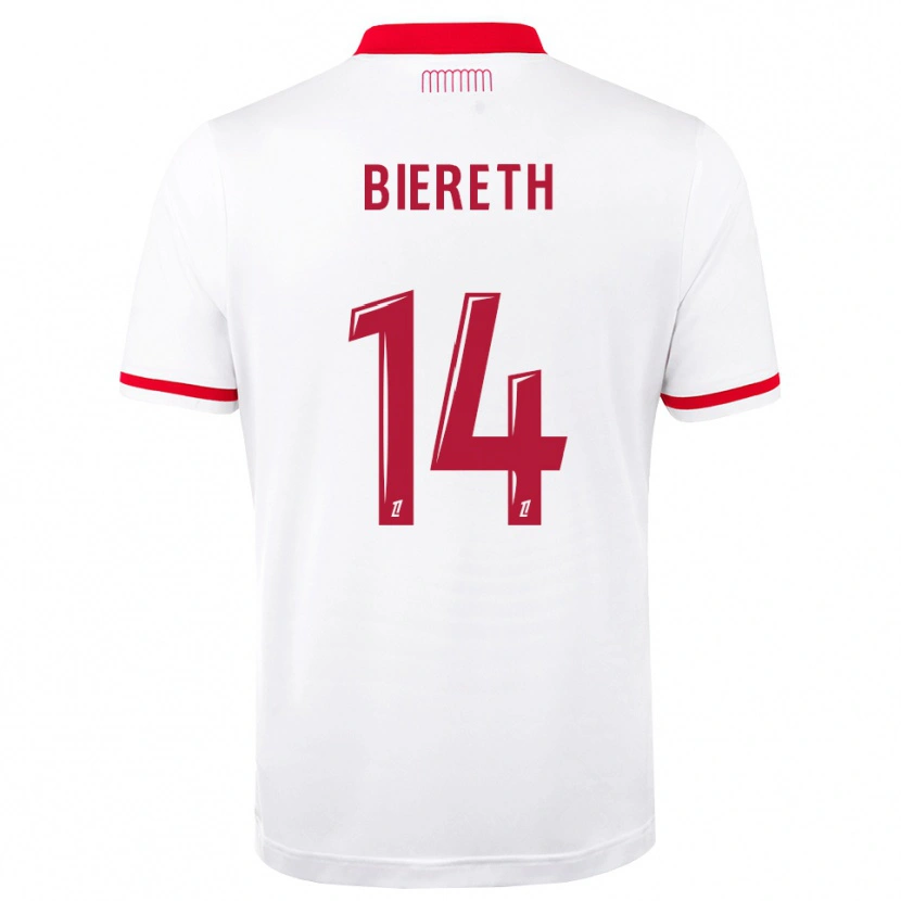 Danxen Mujer Camiseta Mika Biereth #14 Rojo Blanco 1ª Equipación 2026/27 La Camisa
