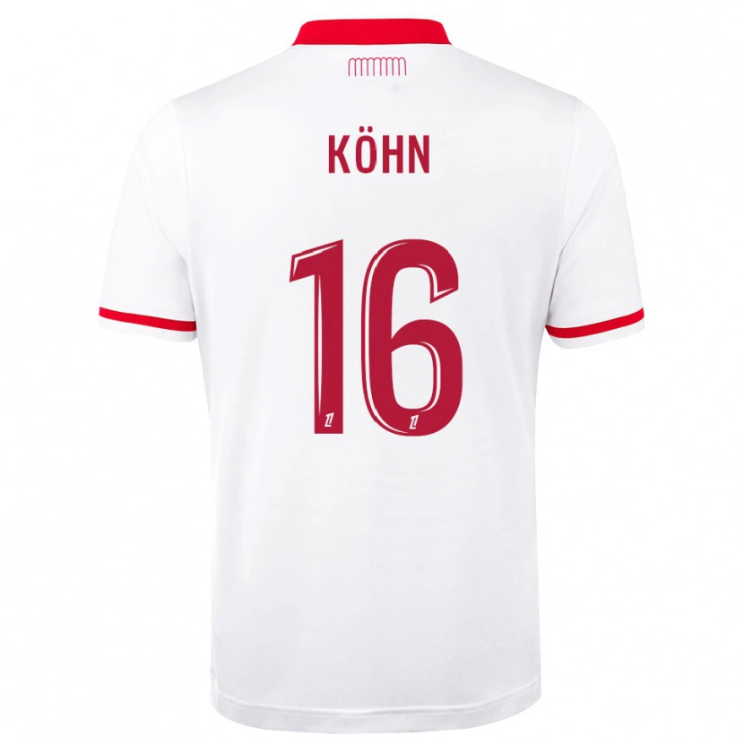 Danxen Mujer Camiseta Philipp Köhn #16 Rojo Blanco 1ª Equipación 2026/27 La Camisa
