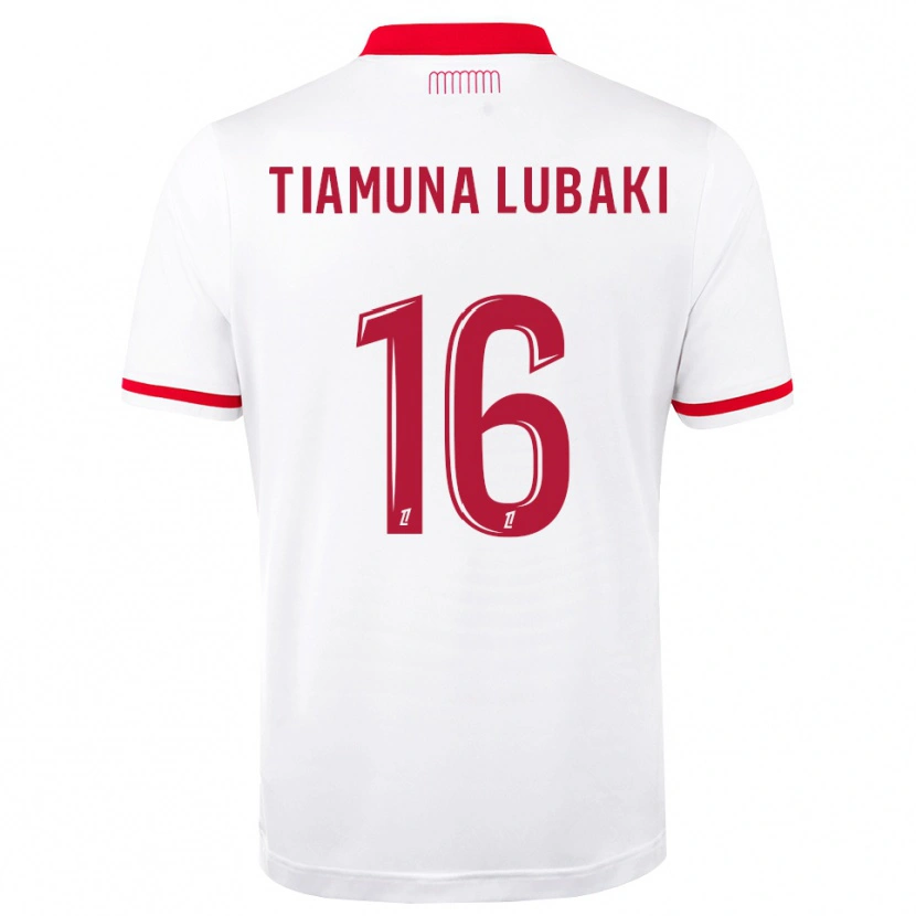 Danxen Mujer Camiseta Loïc Tiamuna Lubaki #16 Rojo Blanco 1ª Equipación 2026/27 La Camisa