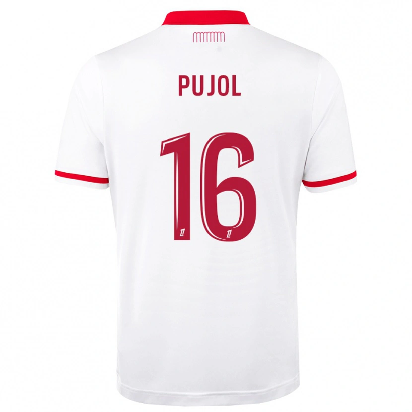 Danxen Mujer Camiseta Yoann Pujol #16 Rojo Blanco 1ª Equipación 2026/27 La Camisa