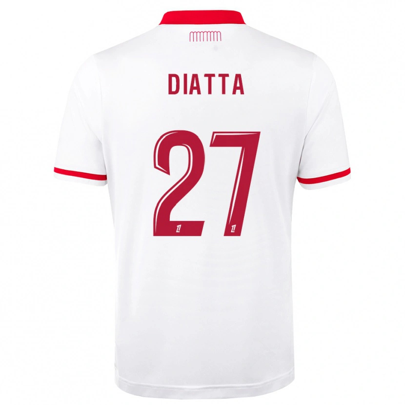 Danxen Mujer Camiseta Krépin Diatta #27 Rojo Blanco 1ª Equipación 2026/27 La Camisa