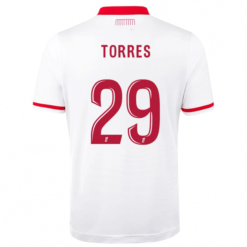 Danxen Mujer Camiseta Louis Torres #29 Rojo Blanco 1ª Equipación 2026/27 La Camisa