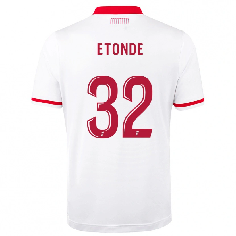 Danxen Mujer Camiseta Romaric Etonde #32 Rojo Blanco 1ª Equipación 2026/27 La Camisa