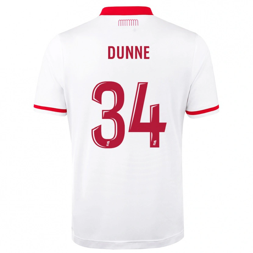 Danxen Mujer Camiseta David Dunne #34 Rojo Blanco 1ª Equipación 2026/27 La Camisa