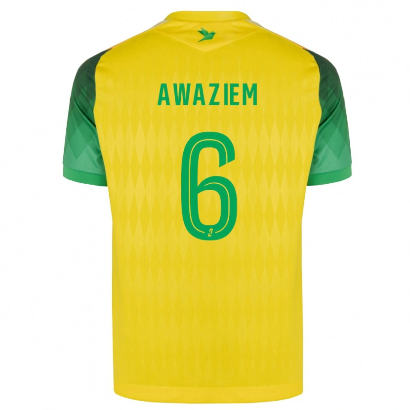Danxen Mujer Camiseta Chidozie Awaziem #6 Amarillo Verde Rojo 1ª Equipación 2026/27 La Camisa