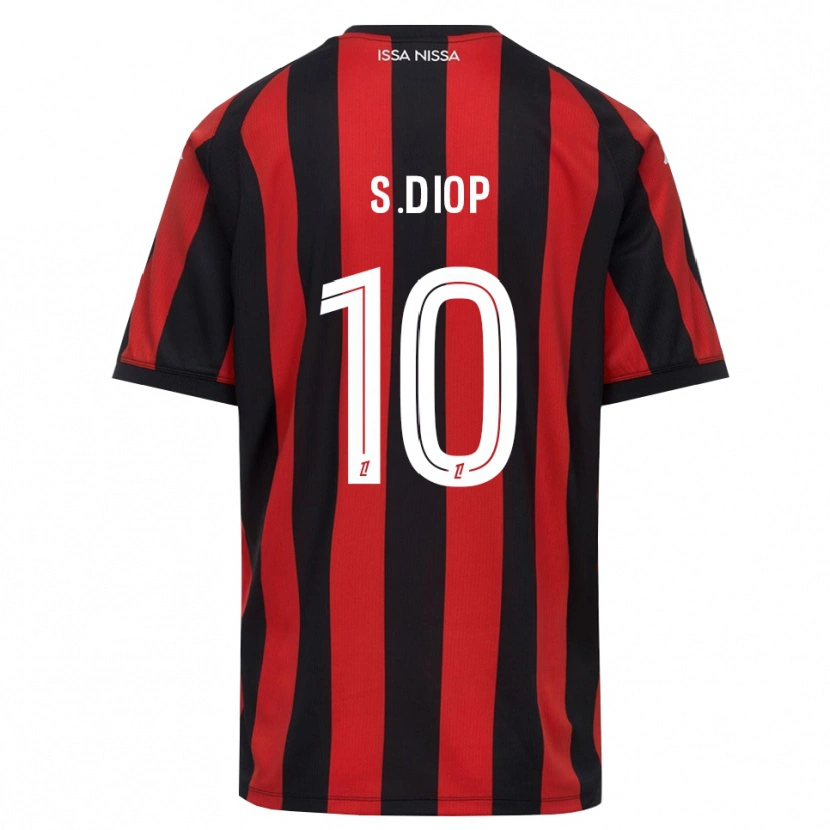 Danxen Mujer Camiseta Sofiane Diop #10 Rojo Negro Blanco 1ª Equipación 2026/27 La Camisa