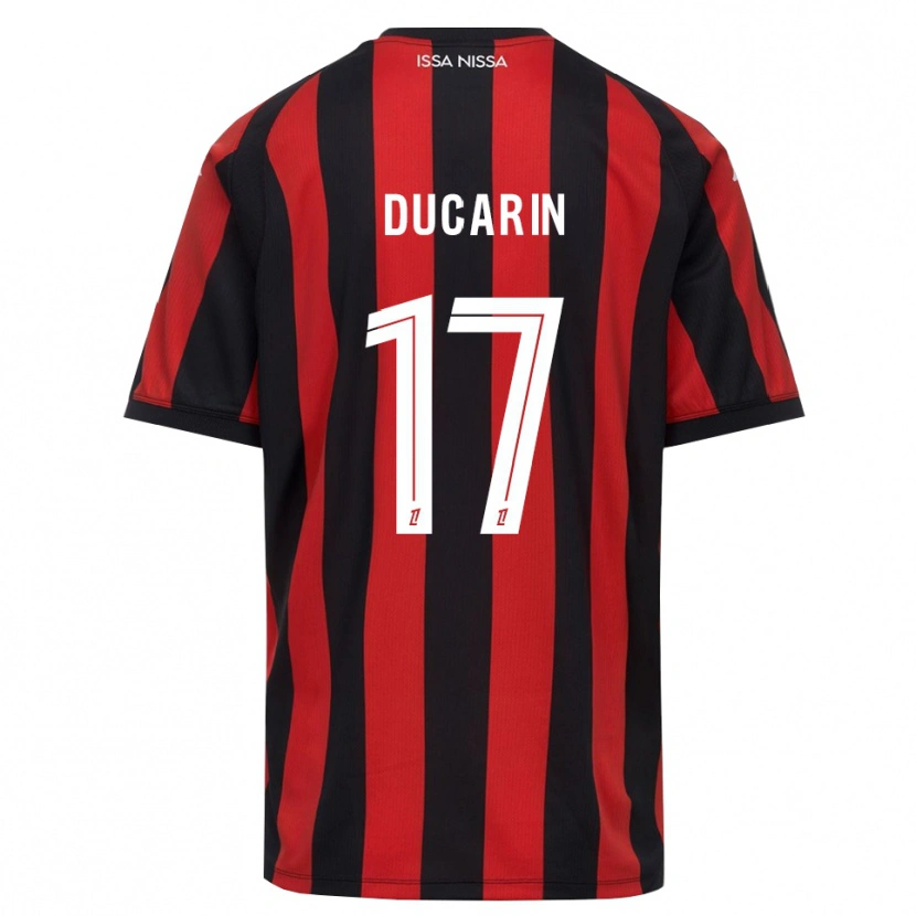 Danxen Mujer Camiseta Léa Ducarin #17 Rojo Negro Blanco 1ª Equipación 2026/27 La Camisa
