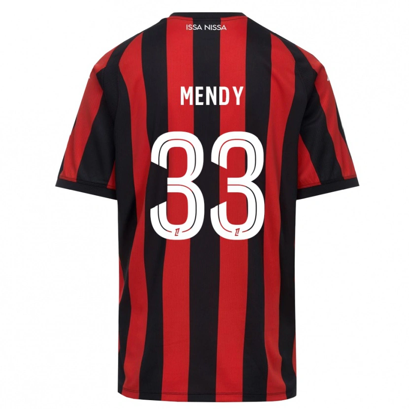 Danxen Mujer Camiseta Antoine Mendy #33 Rojo Negro Blanco 1ª Equipación 2026/27 La Camisa