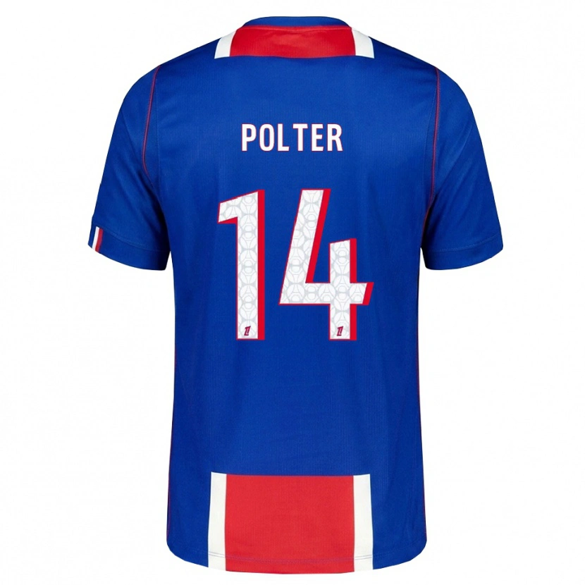 Danxen Mujer Camiseta Ewan Polter #14 Rojo Blanco Azul 1ª Equipación 2026/27 La Camisa