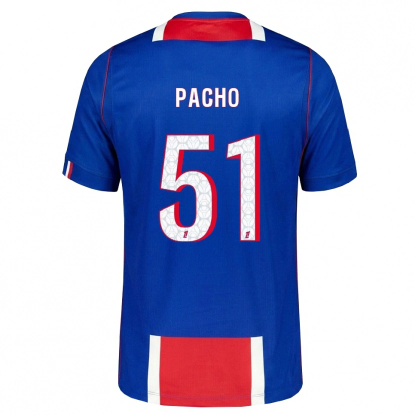 Danxen Mujer Camiseta Willian Pacho #51 Rojo Blanco Azul 1ª Equipación 2026/27 La Camisa