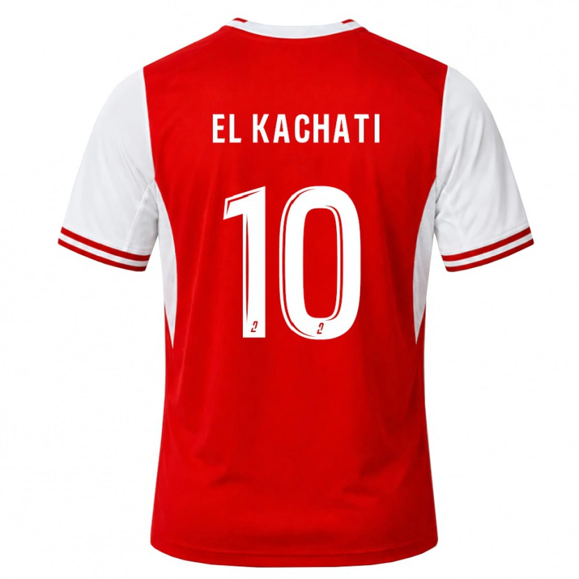 Danxen Mujer Camiseta Youssef El Kachati #10 Rojo Blanco 1ª Equipación 2026/27 La Camisa