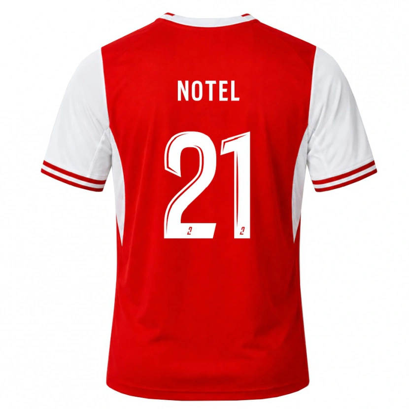 Danxen Mujer Camiseta Lea Notel #21 Rojo Blanco 1ª Equipación 2026/27 La Camisa