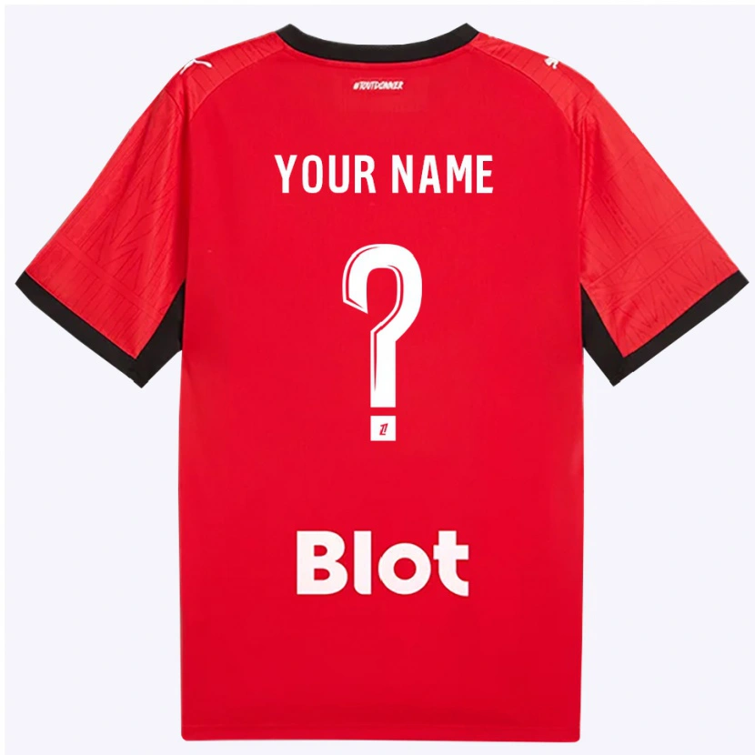 Danxen Mujer Camiseta Su Nombre #0 Rojo Negro Blanco 1ª Equipación 2026/27 La Camisa