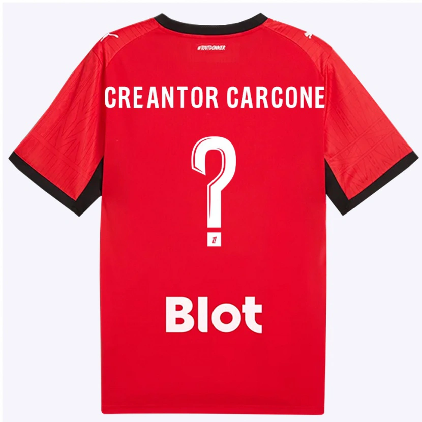 Danxen Mujer Camiseta Marlon Creantor Carcone #0 Rojo Negro Blanco 1ª Equipación 2026/27 La Camisa