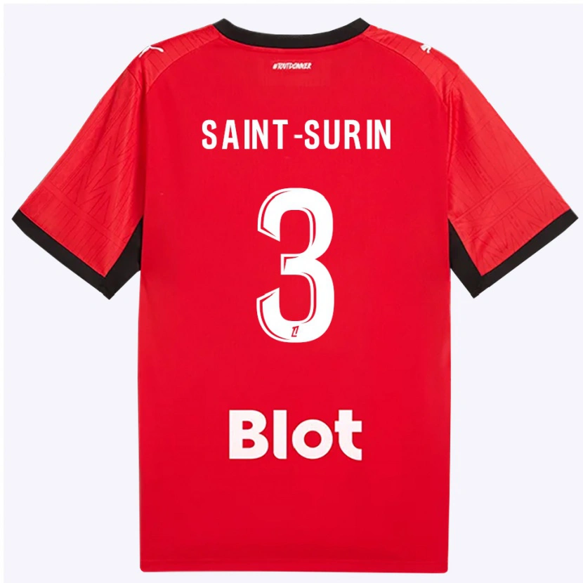 Danxen Mujer Camiseta Rio Saint-Surin #3 Rojo Negro Blanco 1ª Equipación 2026/27 La Camisa