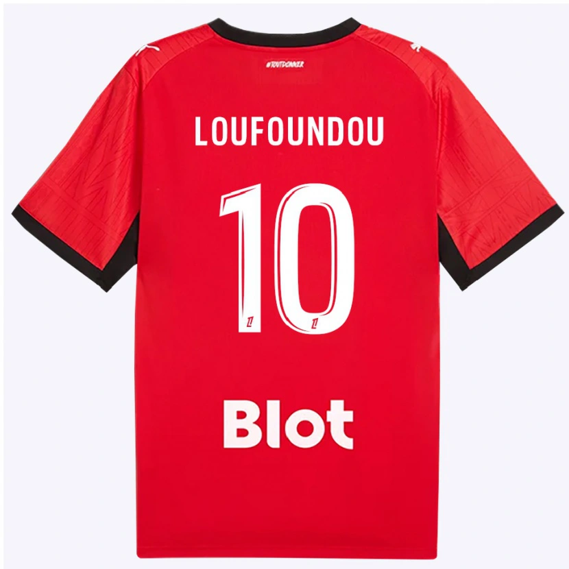 Danxen Mujer Camiseta Noah Loufoundou #10 Rojo Negro Blanco 1ª Equipación 2026/27 La Camisa