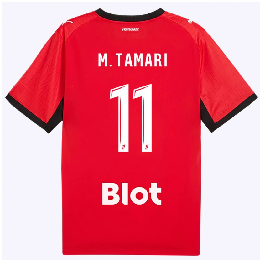 Danxen Mujer Camiseta Mousa Al-Tamari #11 Rojo Negro Blanco 1ª Equipación 2026/27 La Camisa