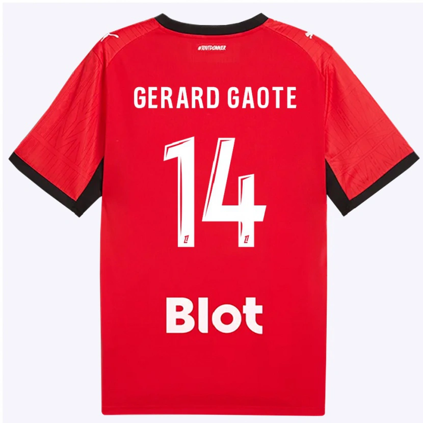 Danxen Mujer Camiseta Steven Gaote #14 Rojo Negro Blanco 1ª Equipación 2026/27 La Camisa