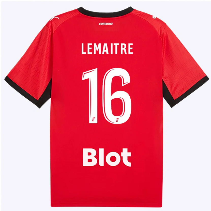 Danxen Mujer Camiseta Nicolas Lemaître #16 Rojo Negro Blanco 1ª Equipación 2026/27 La Camisa