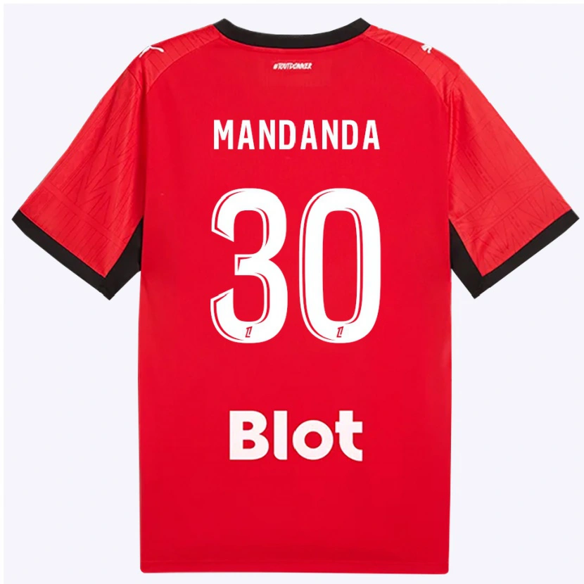 Danxen Mujer Camiseta Steve Mandanda #30 Rojo Negro Blanco 1ª Equipación 2026/27 La Camisa