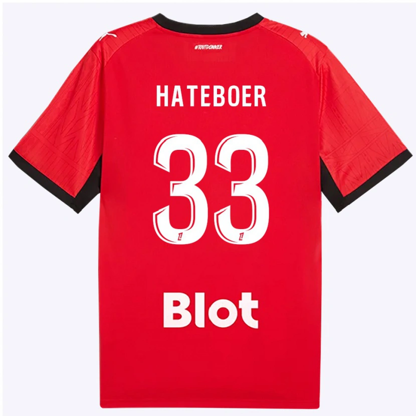 Danxen Mujer Camiseta Hans Hateboer #33 Rojo Negro Blanco 1ª Equipación 2026/27 La Camisa