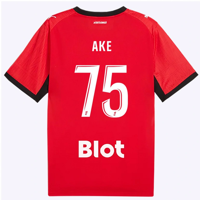 Danxen Mujer Camiseta Junior Ake #75 Rojo Negro Blanco 1ª Equipación 2026/27 La Camisa