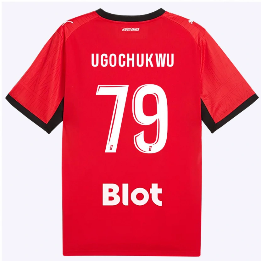 Danxen Mujer Camiseta Chibuike Ugochukwu #79 Rojo Negro Blanco 1ª Equipación 2026/27 La Camisa