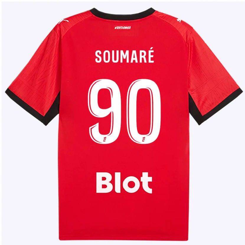Danxen Mujer Camiseta Issa Soumaré #90 Rojo Negro Blanco 1ª Equipación 2026/27 La Camisa